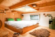 Vide met tweepersoons bed in het tiny house op de Veluwe