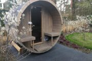 Sauna in de tuin bij het vakantiehuis