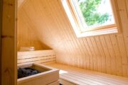 Sauna van wellness huisje bij Hof van Salland